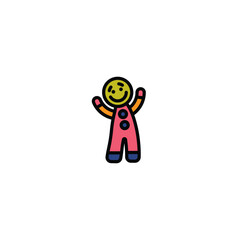 Original vector illustration. A cookie icon in the form of a man.
