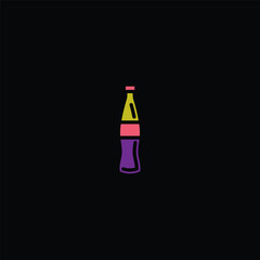 Original vector illustration. The icon of carbonated water in a glass bottle.
