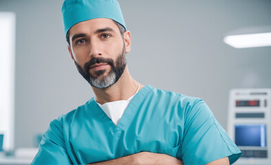 Dedicated Surgeon in OR - Medical Expertise and Precision - Healthcare Professional Portrait high qualityDedicated Surgeon in OR - Medical Expertise and Precision - Healthcare Professional Portrait