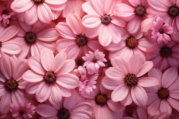 Fototapeta premium Lush Pink flowers dahlias. Natural petal beauty. Generate Ai