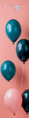 free space on the upper corner for title banner with a colorful balloons