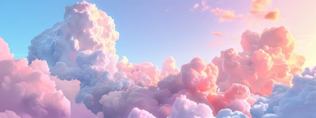 Dreamlike Cotton Candy Clouds at Sunset
