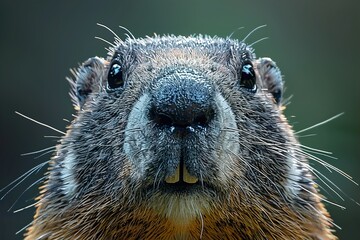 anthropomorphic groundhog, digital art illustration 