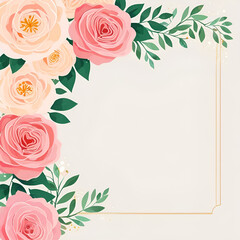Wedding_invitation_background_with_rose_flowers.Generative AI