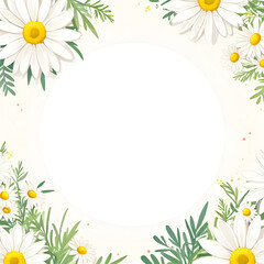 Empty_background_for_wedding_invitations_with_daisy.Generative AI