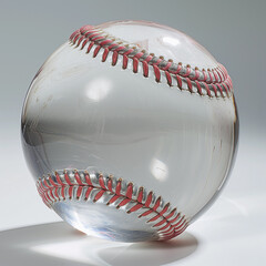 Glass Baseball Ball on White Background. Clipart for sports projects.