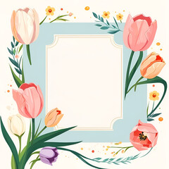 Wedding_invitation_background_with_tulip_flowers.Generative AI