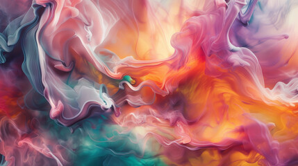 Obraz premium A vibrant abstract painting with bold, swirling colors