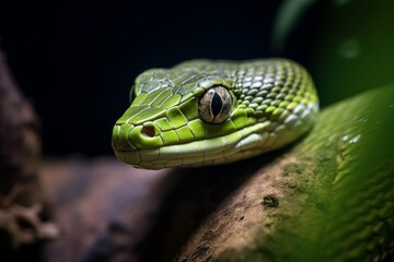 Colorful snake python cobra viper forest hiding waiting for prey rainforest jungle untouched nature predator venomous venom dangerous wildlife poisonous animal skin tail creepy african exotic species