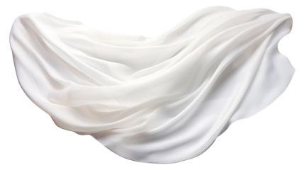 Floating elegant white fabric, cut out