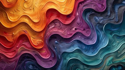 This abstract background features a detailed pattern of ceramic-style lines, weaving a tapestry of vibrant, colorful spectrum