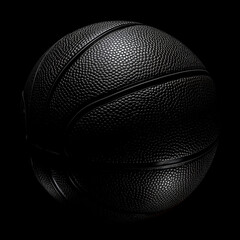 Black Basketball Ball on Dark Background. Clipart for sports projects.