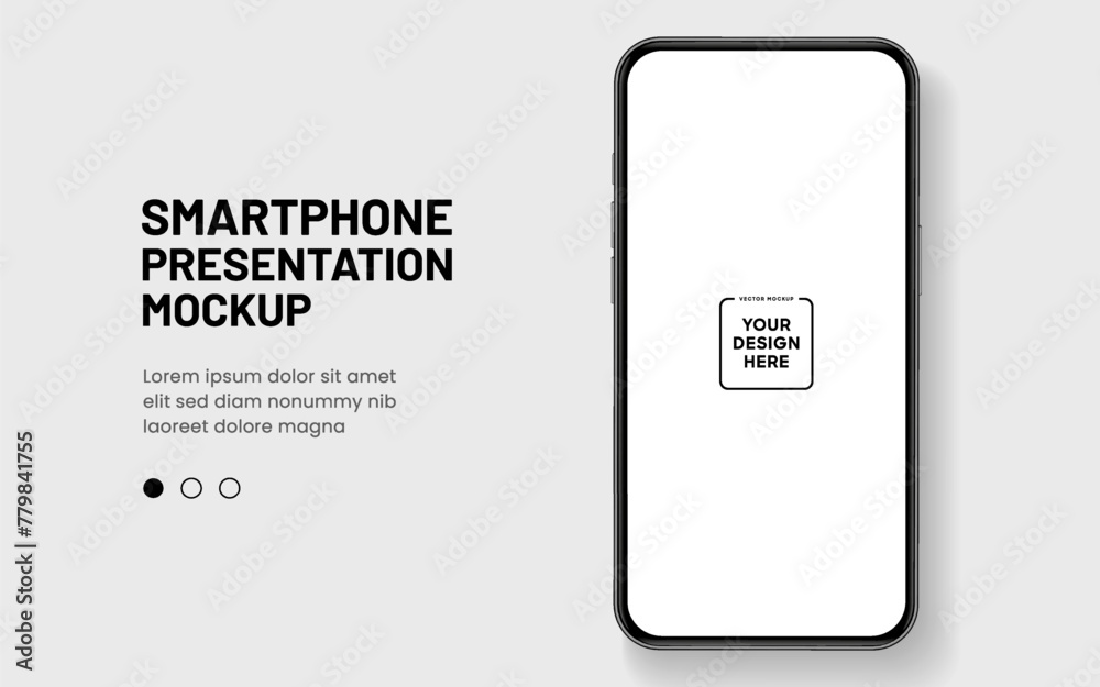 Leinwandbilder 3d realistic high quality smartphone mockup with isolated background. smart phone mockup collection.