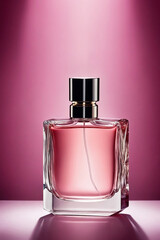 Perfume bottle - Advertising presentation of a perfume in shades of pink