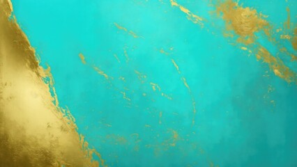 Abstract gold and Cyan painting background, brush texture, gold texture