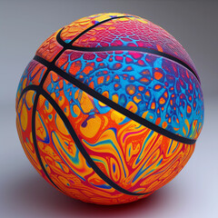 Colorful Basketball Ball on White Background. Clipart for sports projects.