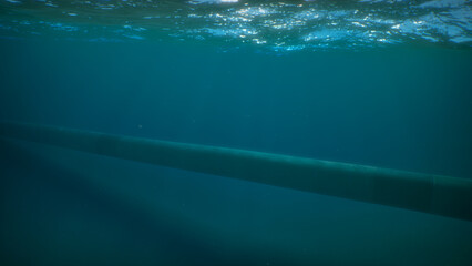 Subsea gas pipeline on sea bed
