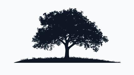 Tree silhouette. Isolated vector illustration. Simple