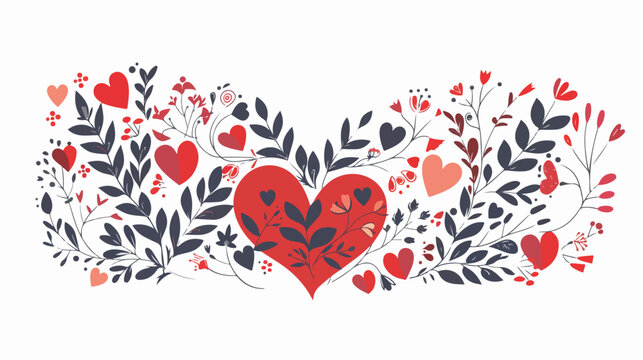 Valentine flat vector isolated on white background 