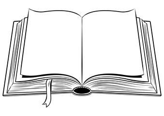 Open book coloring PNG illustration
