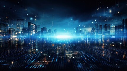 IT Industry Particles in Digital World Background