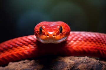 Obraz premium Colorful snake python cobra viper forest hiding waiting for prey rainforest jungle untouched nature predator venomous venom dangerous wildlife poisonous animal skin tail creepy african exotic species