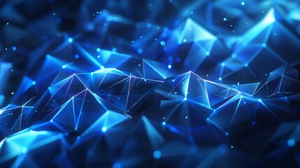 Background with polygons and triangular cells in bright blue. - obrazy, fototapety, plakaty