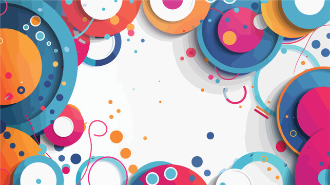 Abstract Circle on Colored Background with Design Element