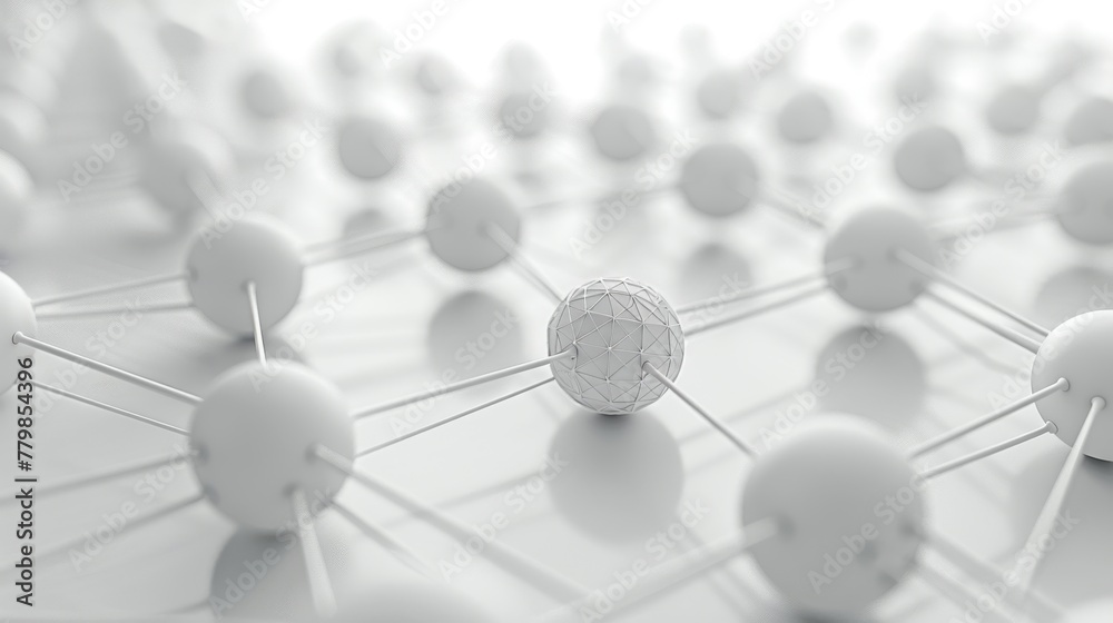Poster Global network on bright background. 3D rendering
