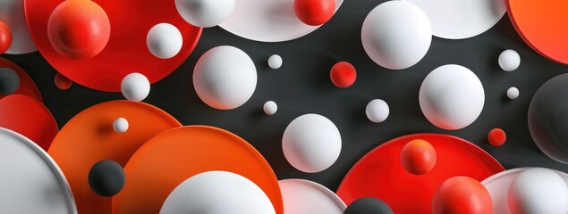 Fond minimaliste et moderne avec des sphères colorées. - obrazy, fototapety, plakaty