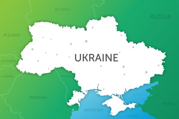 Ukraine map paper cut - obrazy, fototapety, plakaty