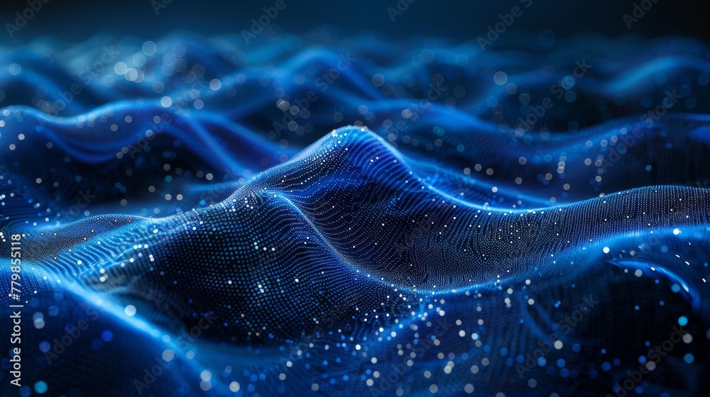 Poster Background with dots of light screen gradient texture. Abstract technology and big data digital background. 3D rendering.