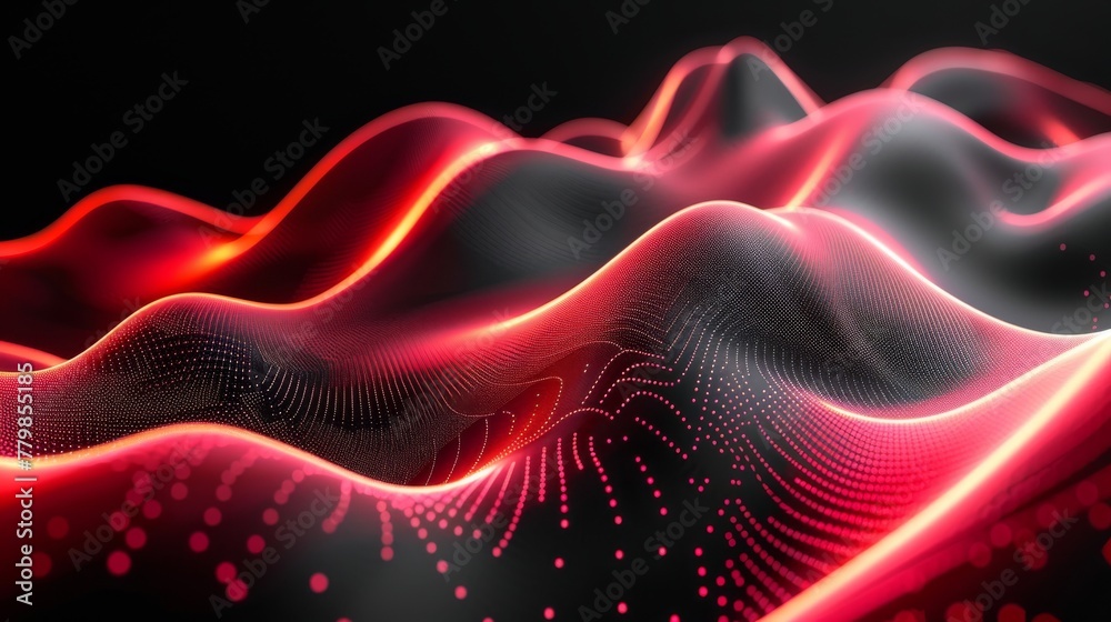 Aufkleber modern background of abstract wave dots in a dark background. big data. technology modern illustrati