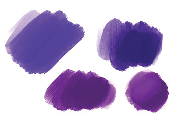 Ink paint purple brush stroke splatter set design