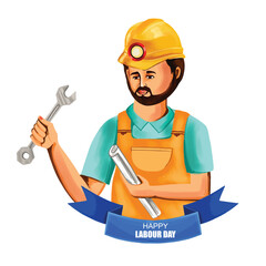 Happy labour day on workar card design