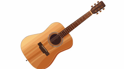 Acoustic wooden guitar isolated on a white background
