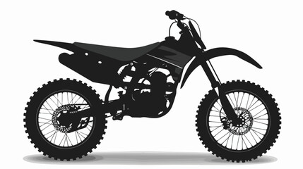 An editable vector illustration of dirt bike as black