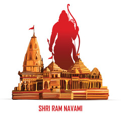 Ram navami hindu festival card celebration background	
