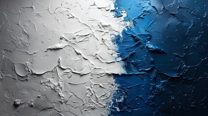   A tight shot of a blue-white wall segment, displaying peeling paint edges