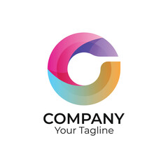  G abstract typography 3d colorful letter logo design template