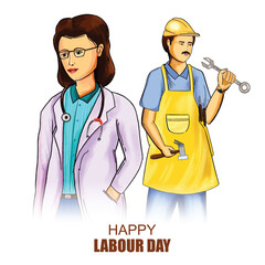 1st may happy labour day its international worker's day card design