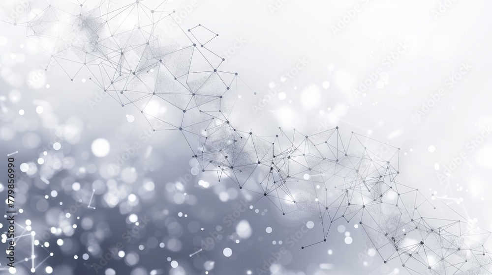 Leinwandbilder Background consists of an abstract white gray polygon tech network with a connected technology background. The background has an abstract dots and lines texture.