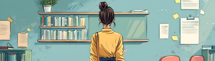 Dedicated Teacher Grading Papers in Organized Workspace Commitment to Education Highlighted