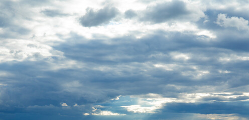 Dark storm clouds before rain. Natural weather dramatic background.