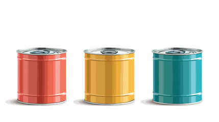 Canned food realistic vector illustration isolated flat