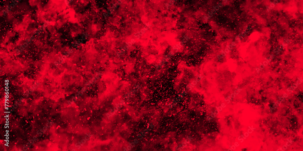 Leinwandbilder abstract dynamic particles with soft red clouds on dark background. space hand painted watercolor ba