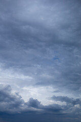 Dark storm clouds before rain. Natural weather dramatic background.