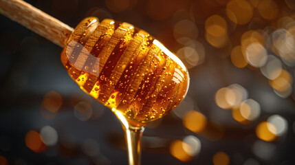 Nature's Sweet Essence: Macro Digital Honey Art