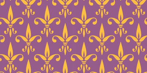 Vector vintage seamless pattern Fleur de lis. Vintage vector pattern fleur de lis. Royal pattern. - obrazy, fototapety, plakaty