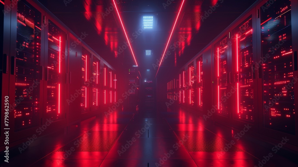 Leinwandbilder This is a 3D rendering of a CPU data center.